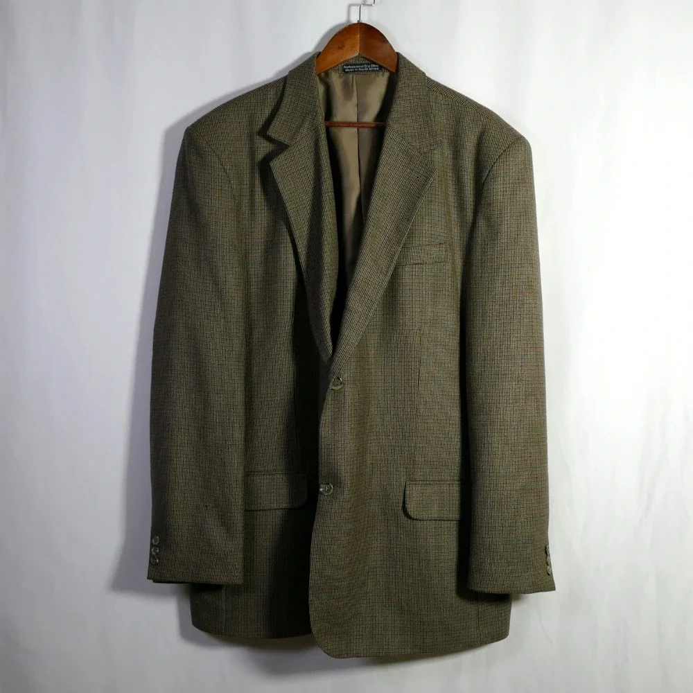 VTG Mens Ivy Style Hopsack Lambswool Sport Coat Size 46L Casual Preppy Academia